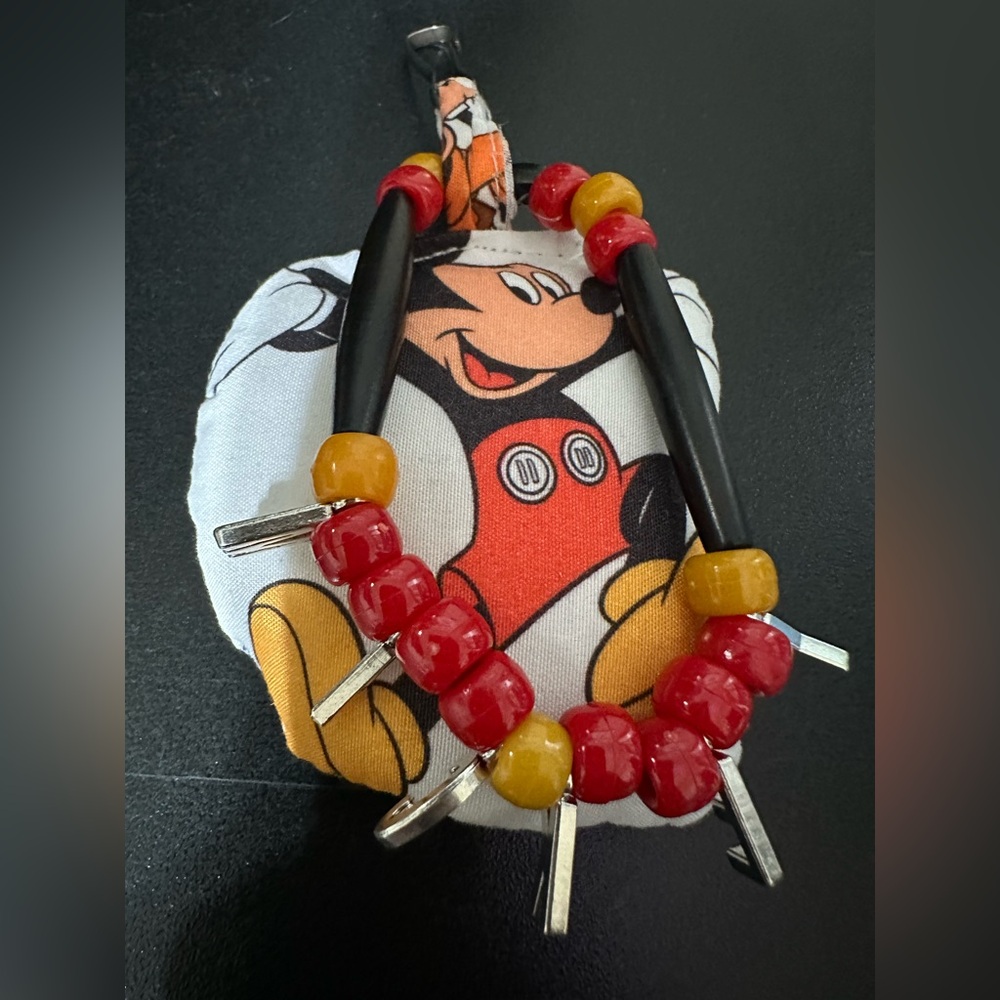 Mickey Mouse Red & Yellow Beaded Bag charm